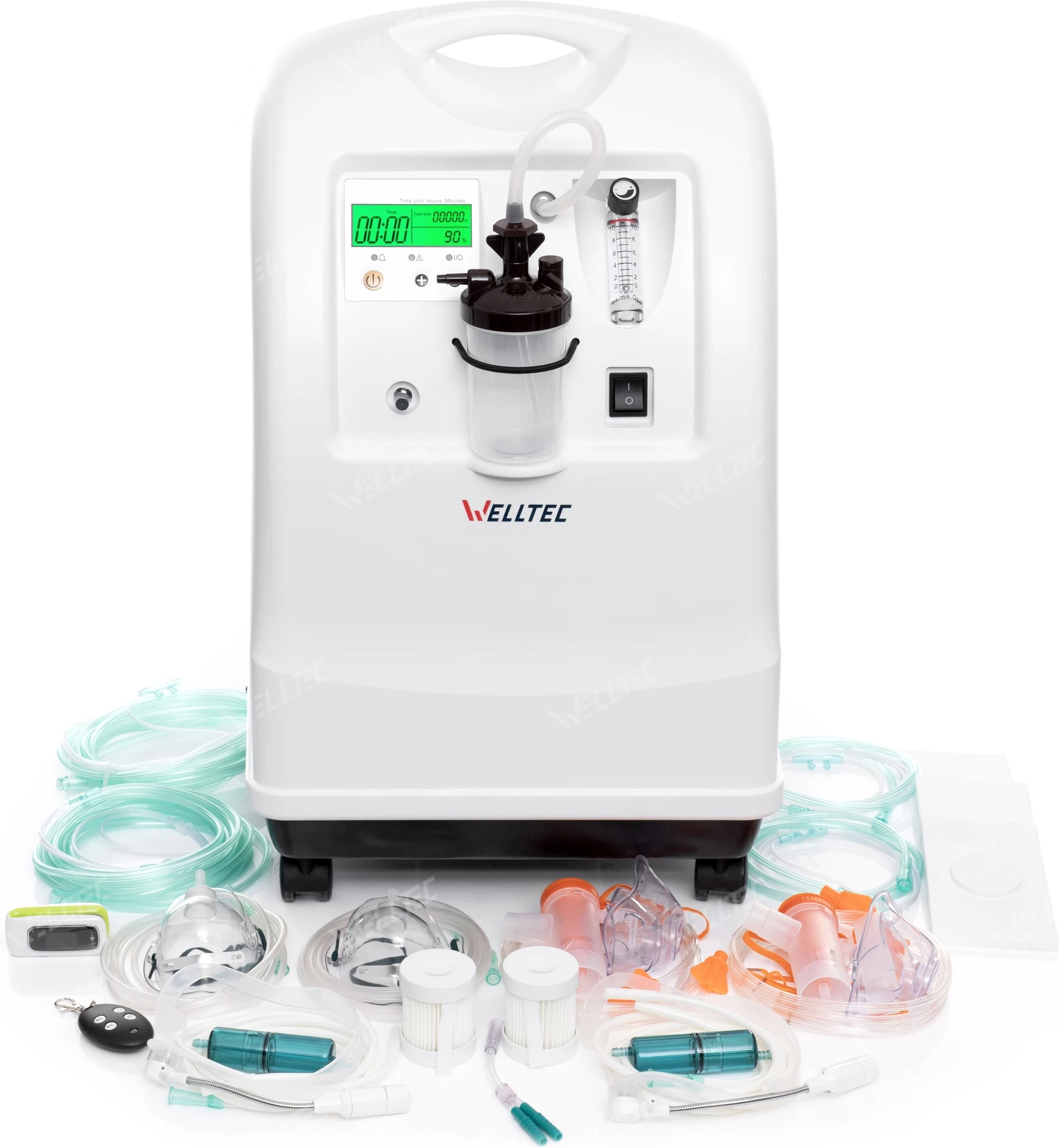 Medyczny koncentrator tlenu Welltec OCM10 z kompletem ponad 20 akcesoriów